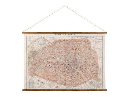 TEXTILNÉ PLÁTNO MAPA PARÍŽA COMPTOIR DE FAMILLE (201866)