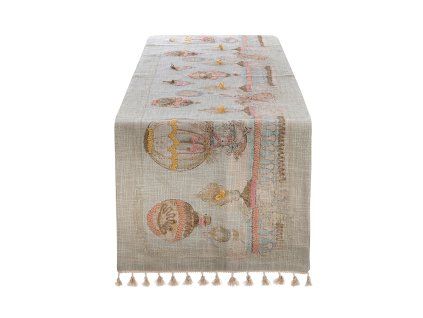 Veľkonočný stolový runner Rococo 45 × 150 cm so strapcami – Blanc Mariclò