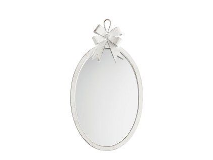 miroir ovale noeud en metal blanchi petit modele