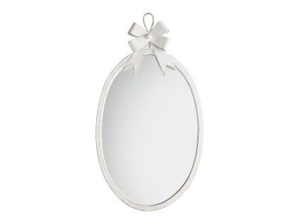 miroir ovale noeud en metal blanchi grand modele