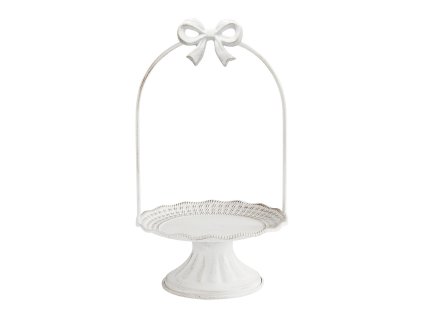 plateau sur pied noeud en metal blanchi