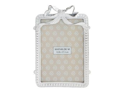 cadre photo rectangulaire noeud en metal blanchi grand modele