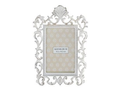 cadre photo rectangulaire eclat d antan en metal blanchi