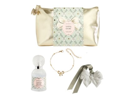 pochette parfum d ambiance bracelet et decor parfume rubans de fete sapin dore
