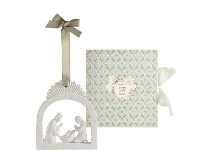 creche de noel parfumee rubans de fete sapin dore