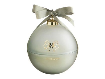bougie parfumee boule de noel rubans de fete 210g sapin dore