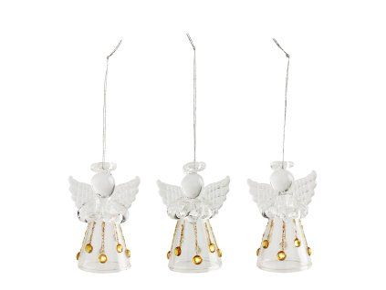 coffret de 3 mini anges a suspendre en verre