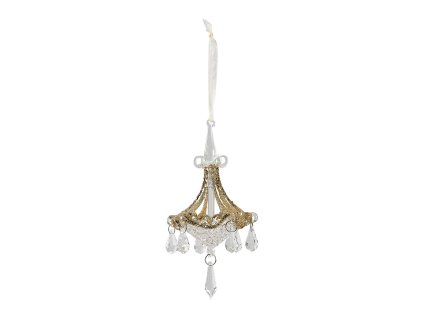 decoration lustre a pampilles en verre dore