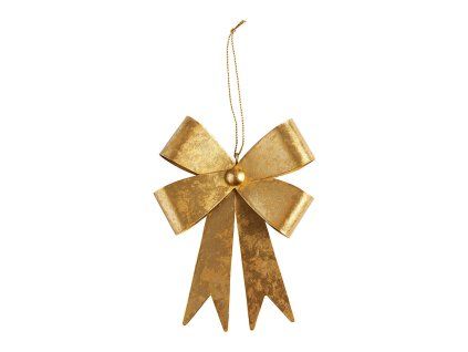 decoration noeud a suspendre en metal dore grand modele