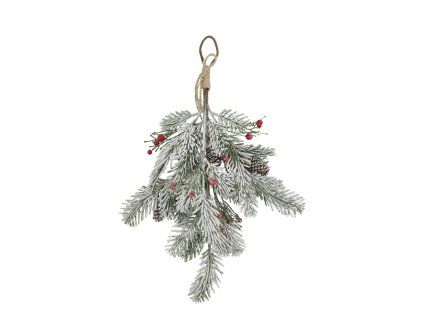 ZÁVESNÁ DEKORÁCIA FLEUR SO SNEHOM A BOBUĽAMI CHIC ANTIQUE (39127621)