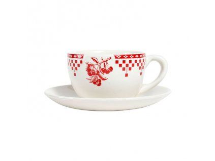 ŠÁLKA S PODŠÁLKOU DAMIER ROUGE 0.25l COMPTOIR DE FAMILLE (2366)