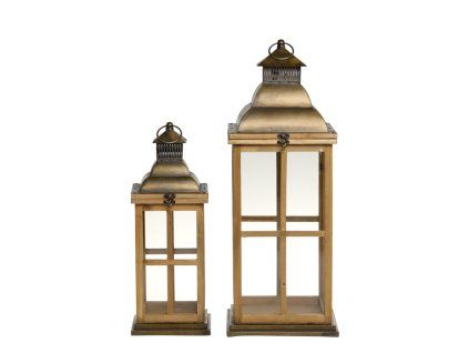 DREVENÁ LANTERNA 67CM CHIC ANTIQUE (25070600B) - OUTLET