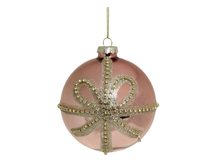 VIANOČNÁ GUĽA D10CM RUŽOVÁ CHIC ANTIQUE (52064607)