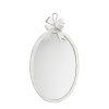 miroir ovale noeud en metal blanchi petit modele