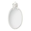 miroir ovale noeud en metal blanchi grand modele