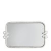 plateau miroir rectangulaire noeud en metal blanchi