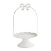 plateau sur pied noeud en metal blanchi
