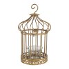 golden metal birdcage candle holder 12 x 12 x 21 cm