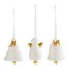 set de 3 decorations de noel a suspendre en ceramique